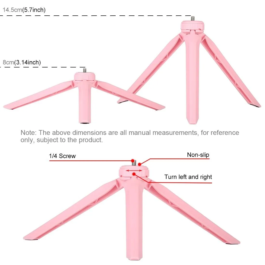 10.2" LED Ring Light with Tripod & Phone Clamp | 3 Modes Dual Colour Temperature Dimmable | Pink