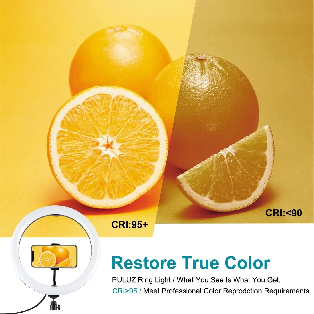 11.8" LED Ring Light with Tripod and Phone Clamp | 3 Modes | Dual Colour Temperature Dimmable | Black