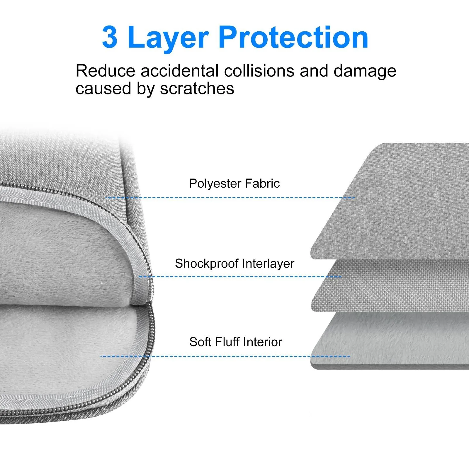 15-16.7 Inch Laptop Briefcase Bag with Zipper for 16 Inch Sleeve