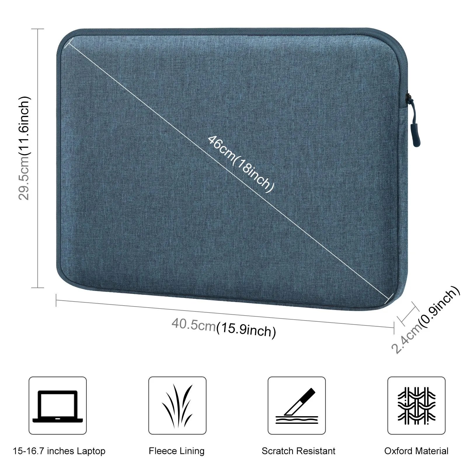 15-16.7 Inch Laptop Briefcase Bag with Zipper for 16 Inch Sleeve