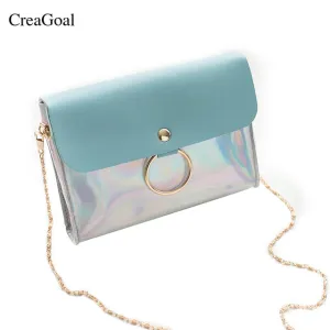 2018 Fashion PVC Small Flap Women Crossbody Bag Chain Messenger Shoulder Bag Lady Female Sequins Cover Handbag Sac a main