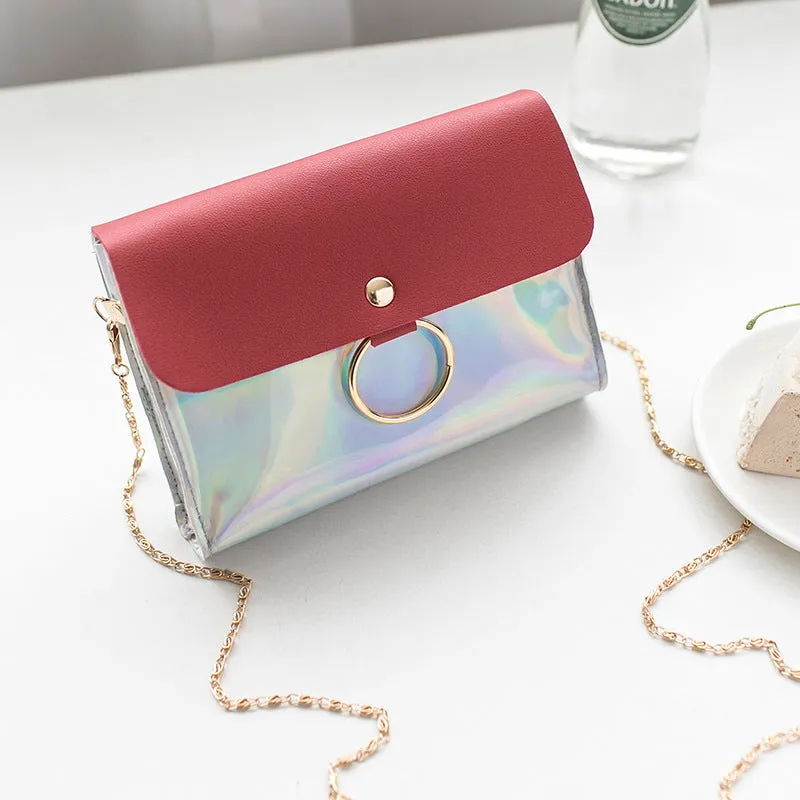 2018 Fashion PVC Small Flap Women Crossbody Bag Chain Messenger Shoulder Bag Lady Female Sequins Cover Handbag Sac a main