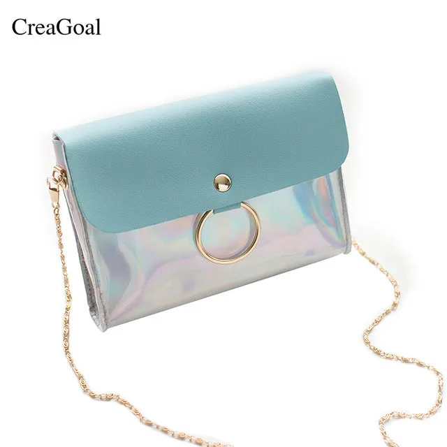 2018 Fashion PVC Small Flap Women Crossbody Bag Chain Messenger Shoulder Bag Lady Female Sequins Cover Handbag Sac a main