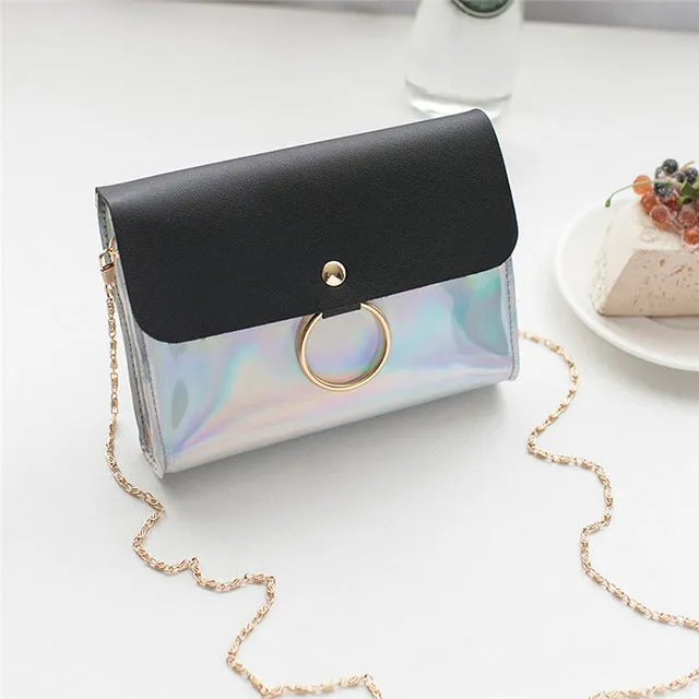 2018 Fashion PVC Small Flap Women Crossbody Bag Chain Messenger Shoulder Bag Lady Female Sequins Cover Handbag Sac a main