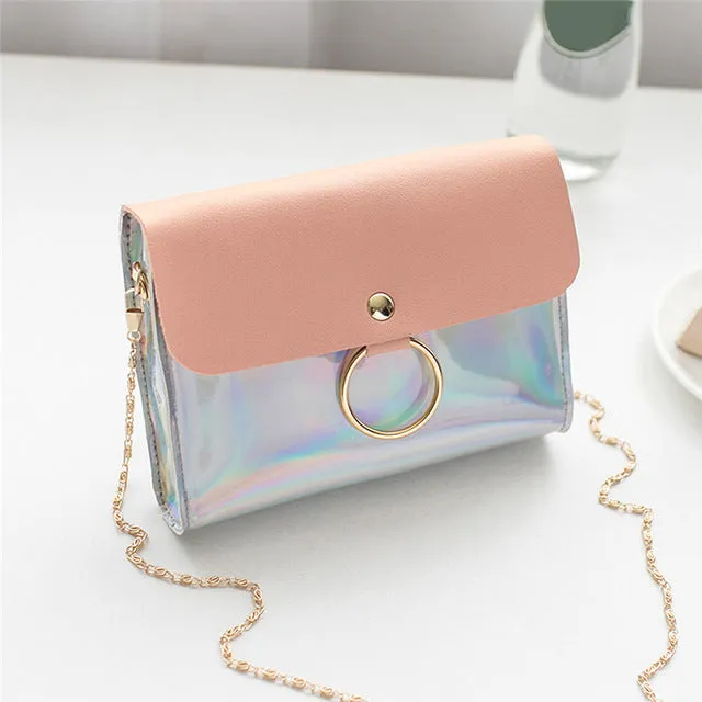 2018 Fashion PVC Small Flap Women Crossbody Bag Chain Messenger Shoulder Bag Lady Female Sequins Cover Handbag Sac a main