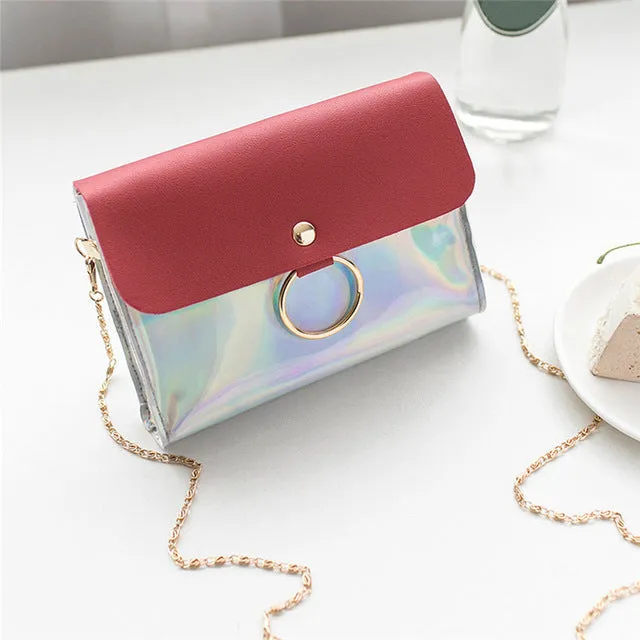 2018 Fashion PVC Small Flap Women Crossbody Bag Chain Messenger Shoulder Bag Lady Female Sequins Cover Handbag Sac a main