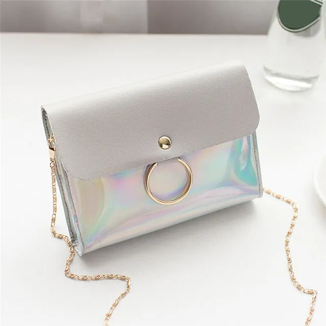 2018 Fashion PVC Small Flap Women Crossbody Bag Chain Messenger Shoulder Bag Lady Female Sequins Cover Handbag Sac a main