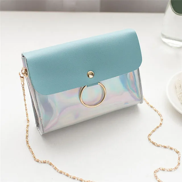 2018 Fashion PVC Small Flap Women Crossbody Bag Chain Messenger Shoulder Bag Lady Female Sequins Cover Handbag Sac a main