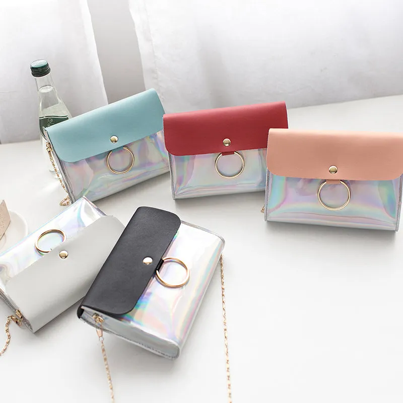 2018 Fashion PVC Small Flap Women Crossbody Bag Chain Messenger Shoulder Bag Lady Female Sequins Cover Handbag Sac a main