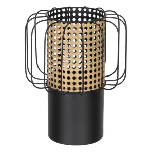 Candleholder 23 x 23 x 28 Cm Natural Black Metal