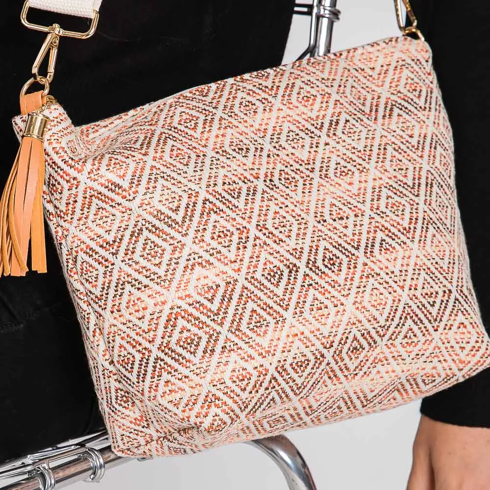 iLLASPARKZ Aztec Patterned Tassel Crossbody Bag