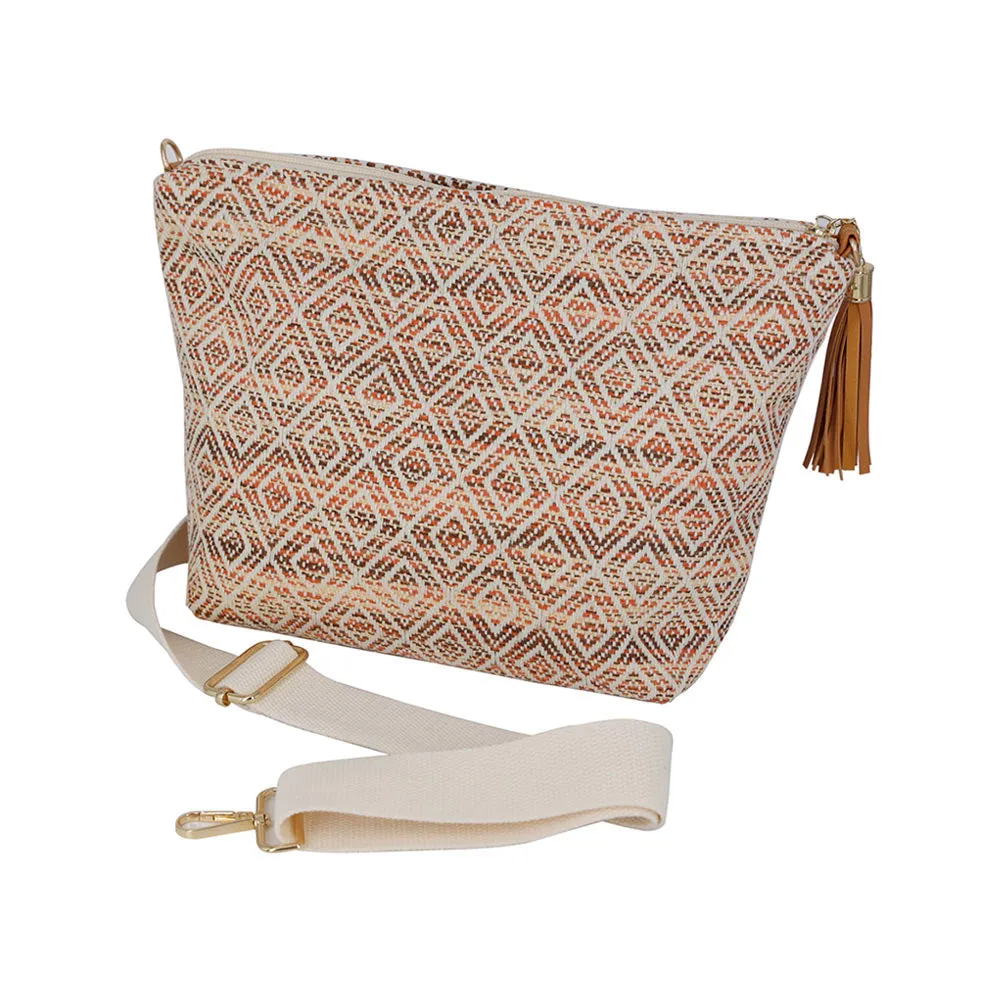 iLLASPARKZ Aztec Patterned Tassel Crossbody Bag