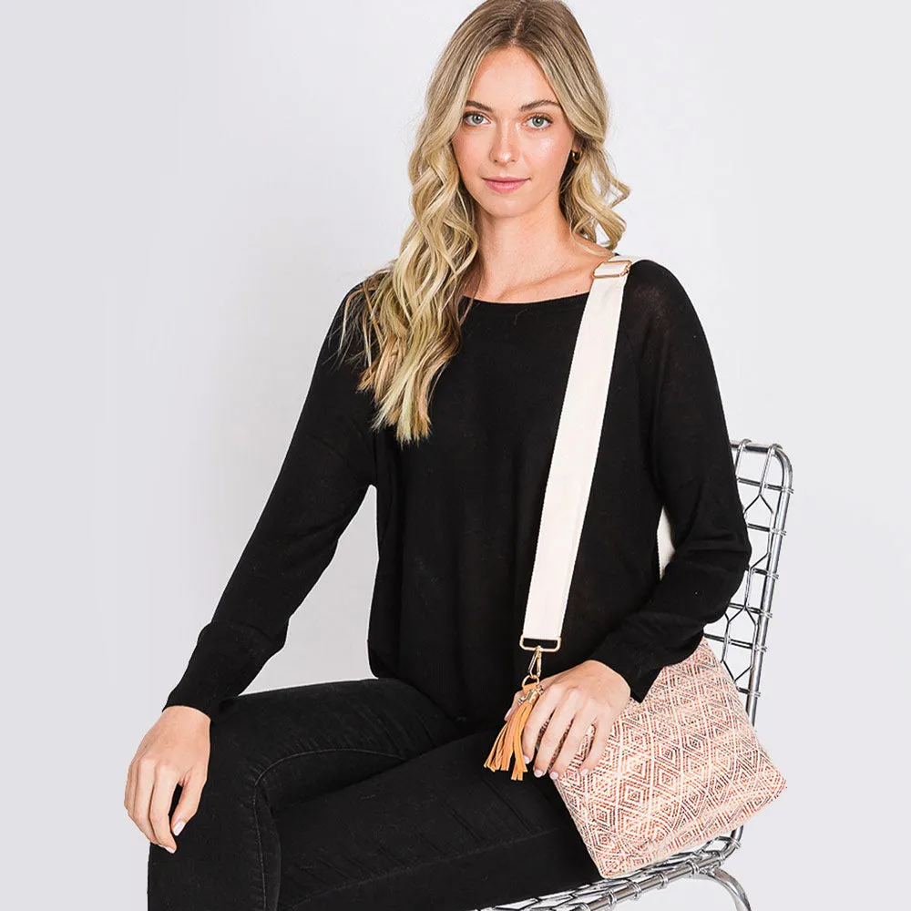 iLLASPARKZ Aztec Patterned Tassel Crossbody Bag