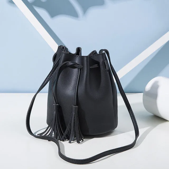 mini vintage tassel crossbody messenger bag