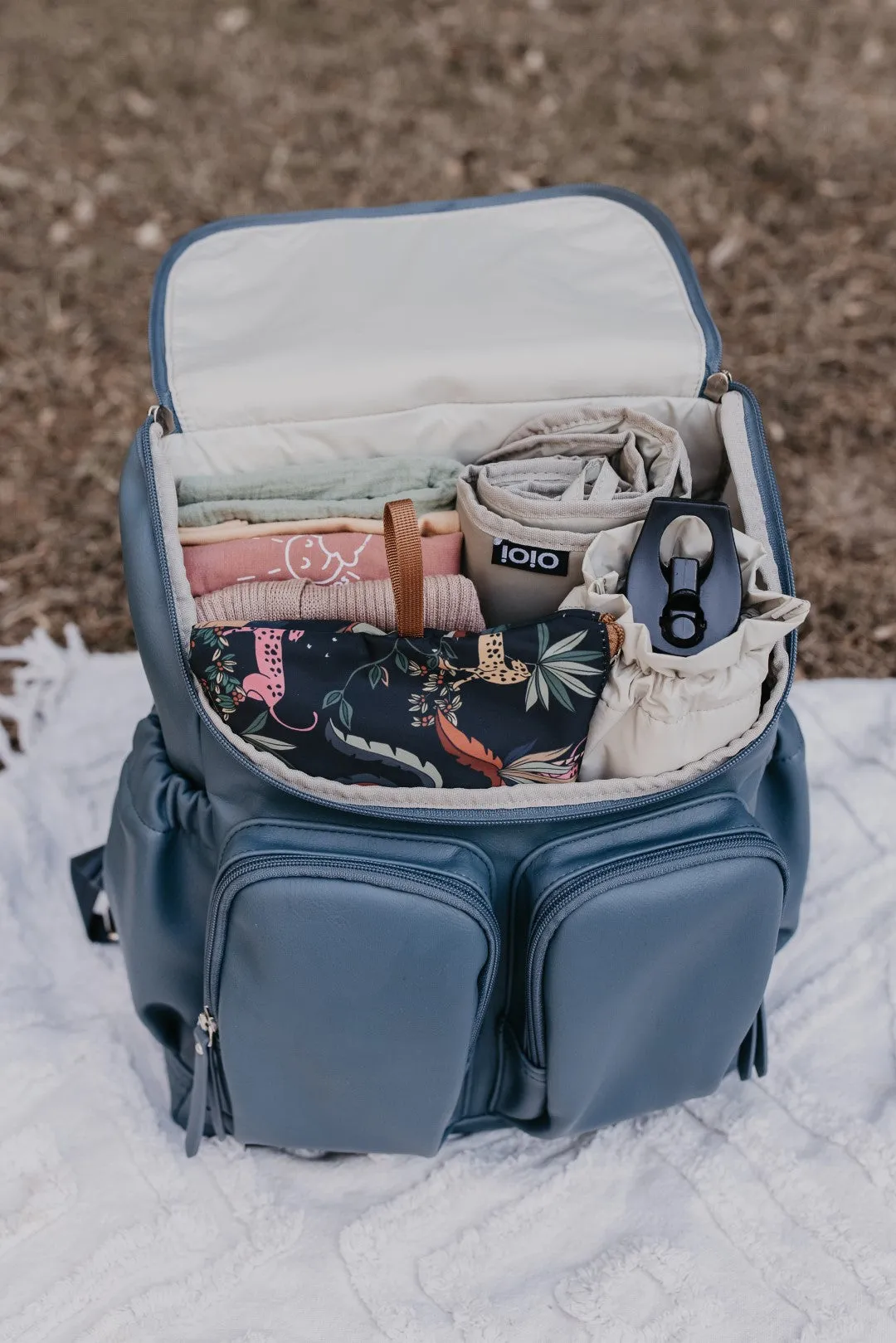 OiOi Nappy Backpack - Stone Blue