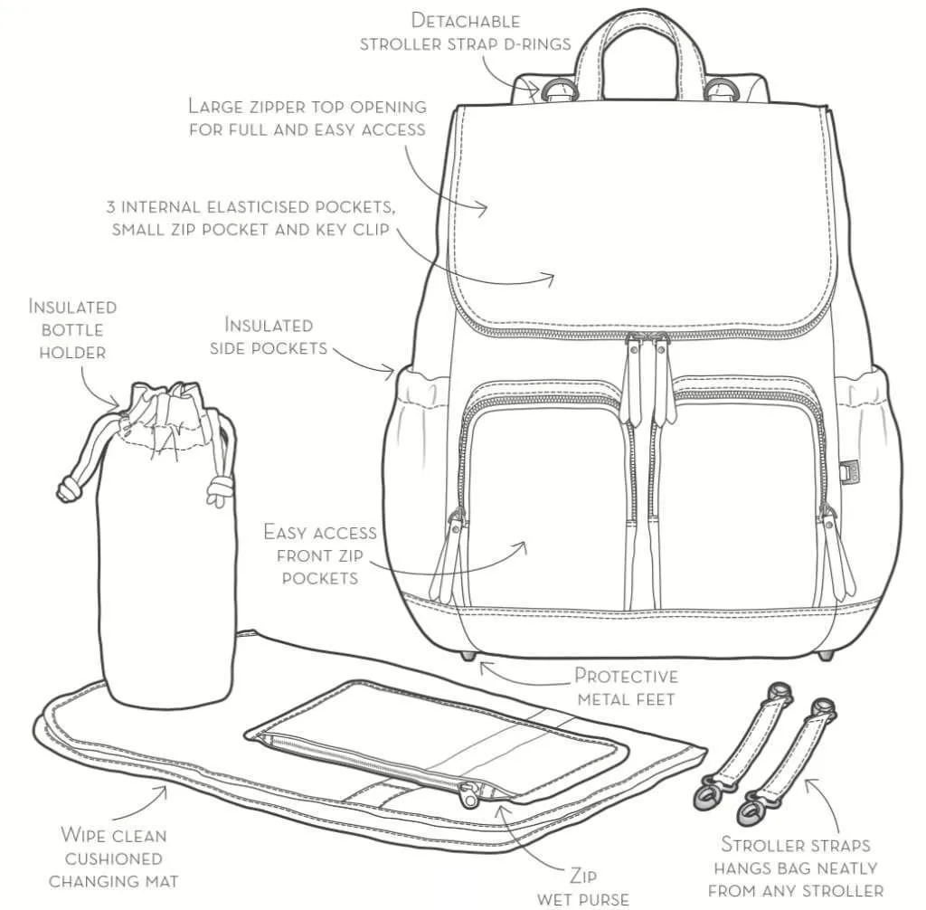 OiOi Nappy Backpack - Tan