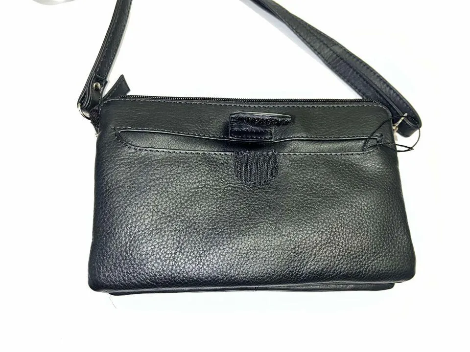 Purse - Black crossbody textured leather medium bag