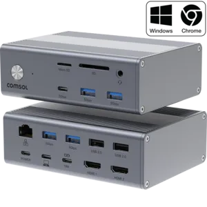 USB-C Dual HDMI Monitor 16 Port Docking Station