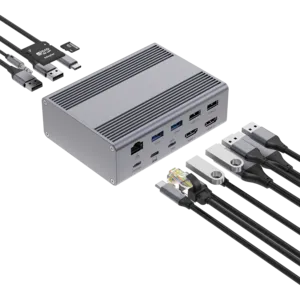 USB-C Dual HDMI Monitor 16 Port Docking Station