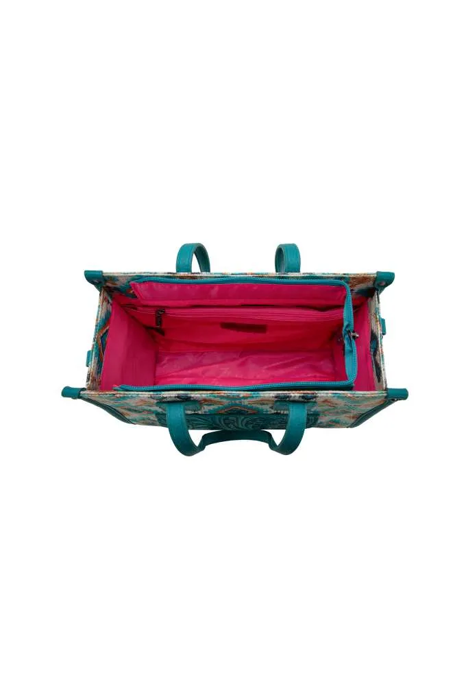 Wrangler Aztec Crossbody Tote Bag Turquoise